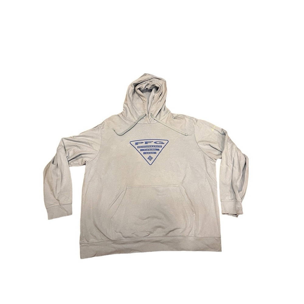 Columbia Men's PFG Triangle Logo Pullover Hoodie Mens 2XL Gray